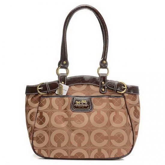 Coach Borough Monogram Medium Khaki Totes EHP Coach Borough Monogram Medium Khaki Totes EHP